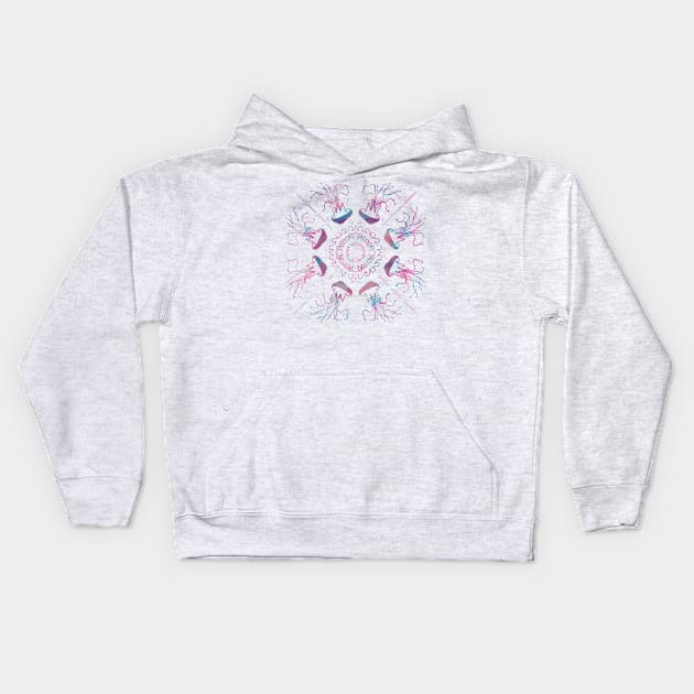 Jellyfish Mandala Kids Hoodie by nathalieaynie